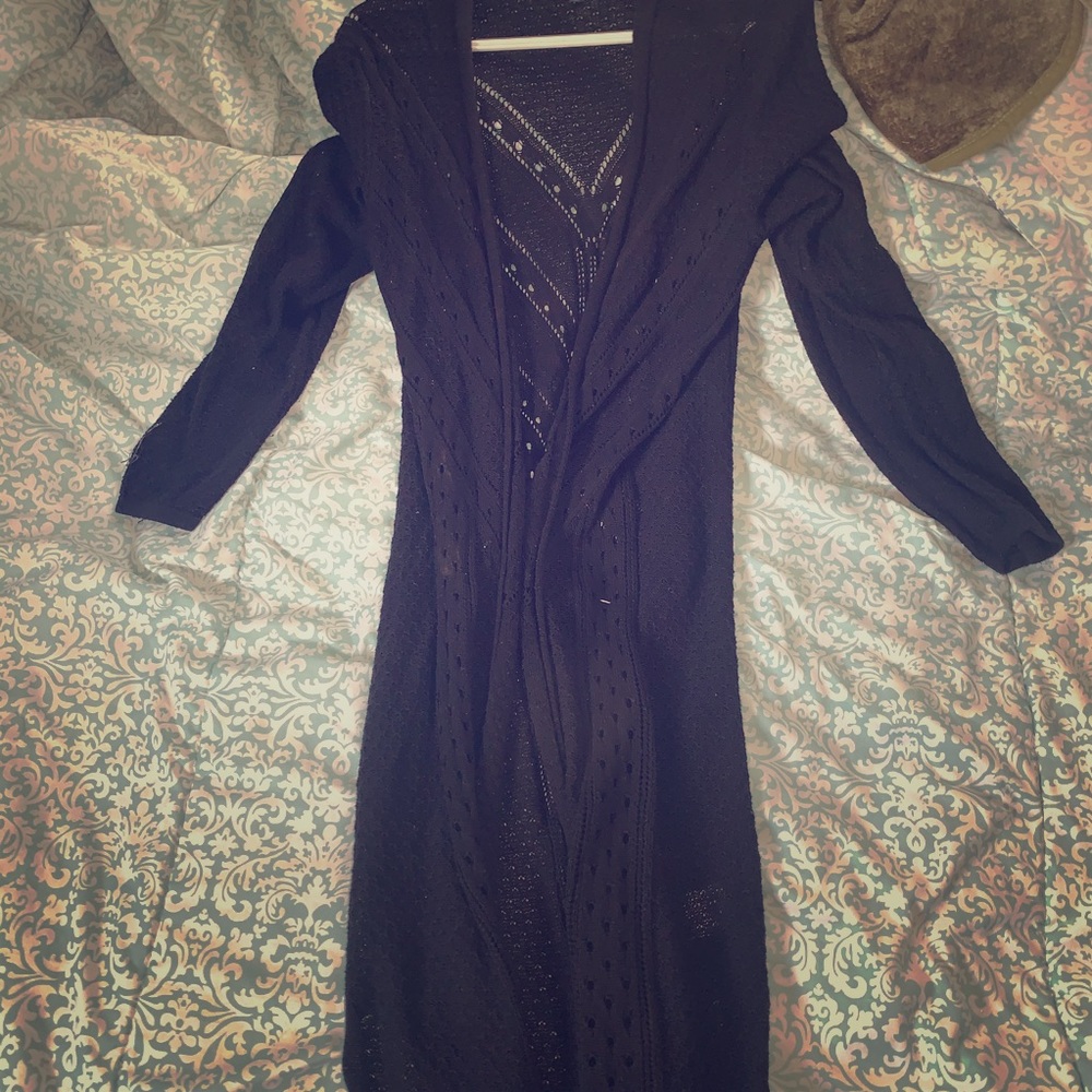 Long knit cardigan